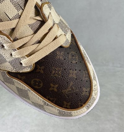 LV x Jordan 1 Low Damier Azur Brown Monogram