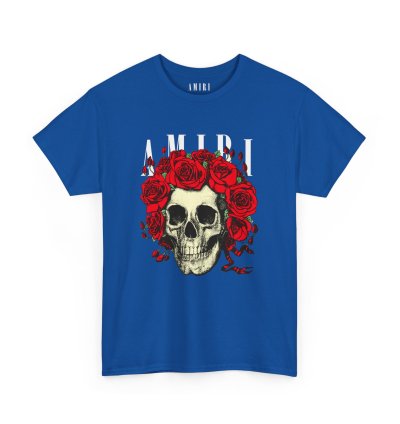 Amiri Rose Skull Royal T-shirt - Size Usa