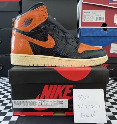 Air Jordan 1 Retro High Shattered Backboard 3 0 GS Size 7Y