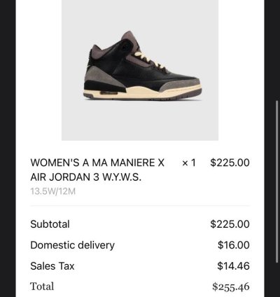 Air Jordan 3 Ma Maniere Men size 12