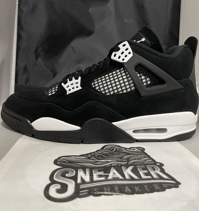 Air Jordan 4 Retro Black White-Black Size 10 5