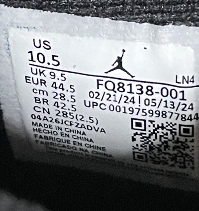 Air Jordan 4 Retro Black White-Black Size 10 5