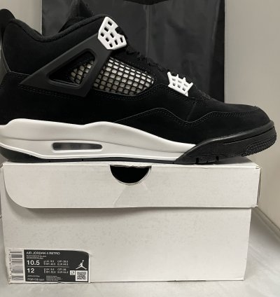 Air Jordan 4 Retro Black White-Black Size 10 5