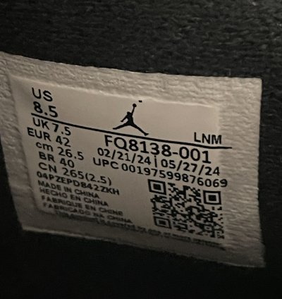 Air Jordan 4 Retro Black White-Black Size 8 5