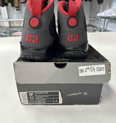 Air Jordan 9 retro black varsity red-dark charcoal 2010