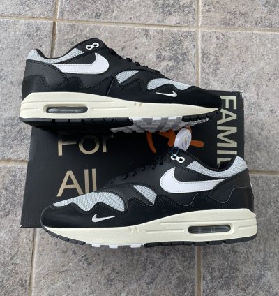 Air max 1 patta waves black metallic size 9 5