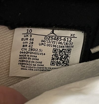 Jordan 1 Retro High OG Lost and Found Sz 10us
