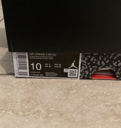 Jordan 3 black cat size 10