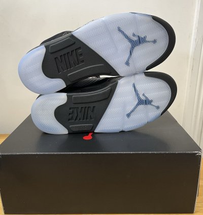 Men Size 10 Air Jordan 5 Black Metallic Reimagined 2025