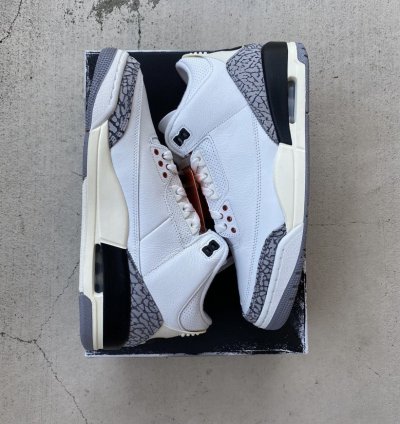 Men size 9 Nike Air Jordan 3 retro white cement reimagined