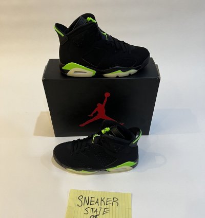NEW Air Jordan 6 Retro Black Electric Green Size 8 0