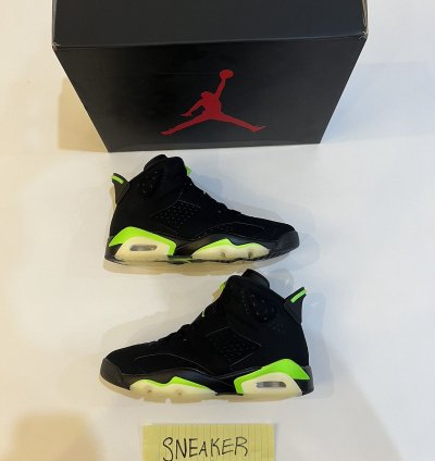 NEW Air Jordan 6 Retro Black Electric Green Size 8 0