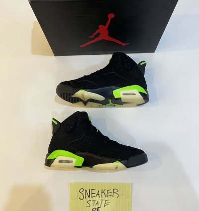 NEW Air Jordan 6 Retro Black Electric Green Size 8 0