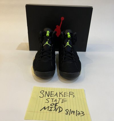 NEW Air Jordan 6 Retro Black Electric Green Size 8 0