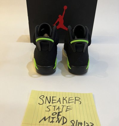 NEW Air Jordan 6 Retro Black Electric Green Size 8 0
