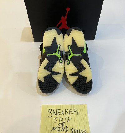 NEW Air Jordan 6 Retro Black Electric Green Size 8 0