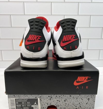 NEW Nike Retro Air Jordan Red White Fire 4s 4 Mens Men
