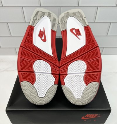 NEW Nike Retro Air Jordan Red White Fire 4s 4 Mens Men
