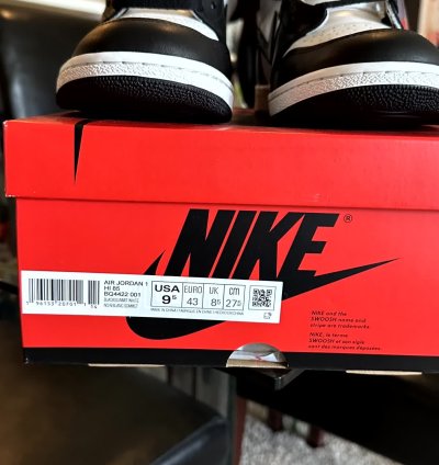 NIKE AIR JORDAN 1 85 RETRO HIGH BLACK WHITE 9 5 BQ4422-001