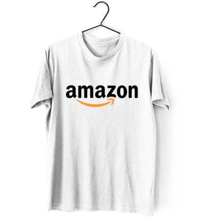 Amazon Logo Men's White T-shirt USA Size S to 5XL