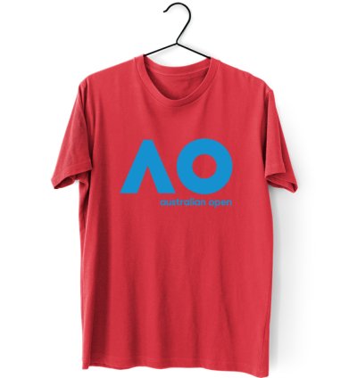 Australian Open Tennis Logo Men's Red T-shirt USA Size S to 5XL