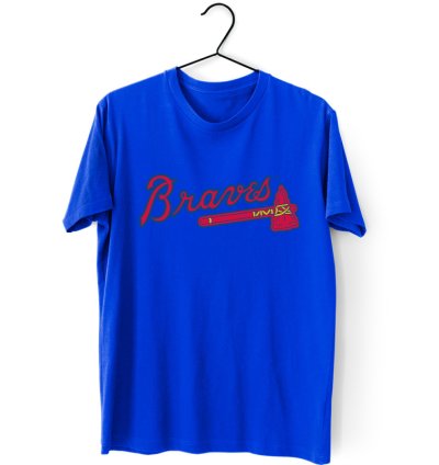Braves Logo Men's Blue T-shirt USA Size S to 5XL