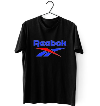 Reebok Sport Logo Men's Black T-shirt USA Size S to 5XL