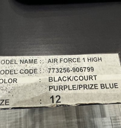 Sample Nike Air Force 1 AF1 High Vlone Purple Blue Size 12