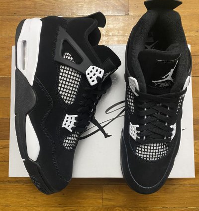 Size 12 - Air Jordan 4 Retro White Thunder Black Men