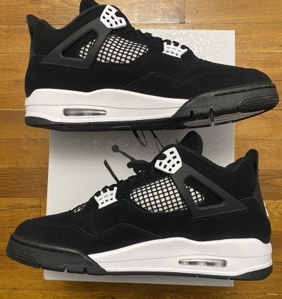 Size 12 - Air Jordan 4 Retro White Thunder Black Men