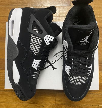 Size 13 - Air Jordan 4 Retro White Thunder Black Men