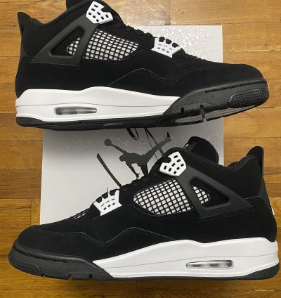 Size 13 - Air Jordan 4 Retro White Thunder Black Men