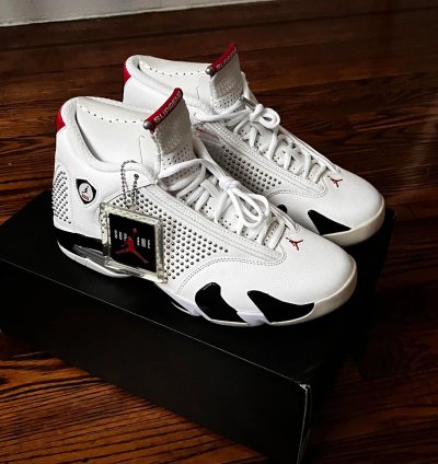 Supreme Jordan 14 black white Red