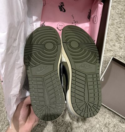 Travis Jordan 1 low reverse olive
