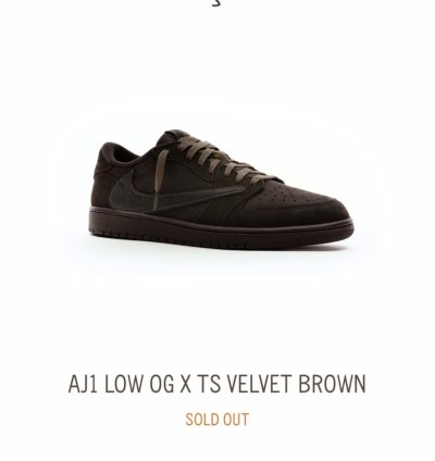 Travis Scott Air Jordan 1 Retro Low OG SP Velvet Brown