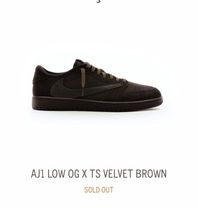 Travis Scott Air Jordan 1 Retro Low OG SP Velvet Brown
