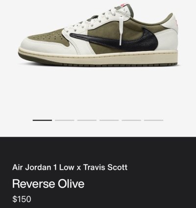 travis scott jordan 1 low reverse olive