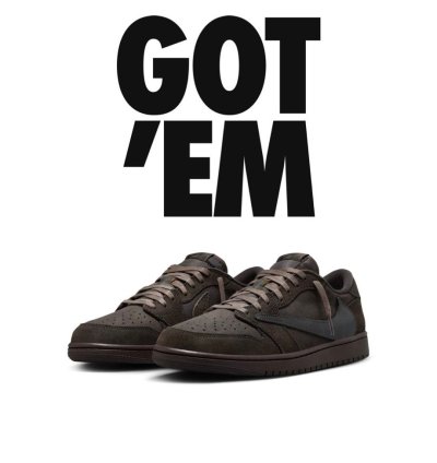 Travis Scott Velvet Brown Jordan 1 Retro Low OG SP Size 12