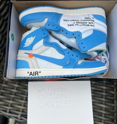 UNC off white Jordan ones