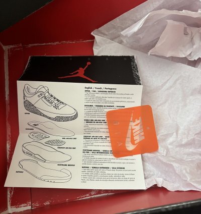 WORN ONCE Jordan 3 White Cement