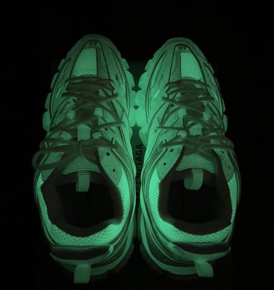 All White Glow in the Dark Balenciaga Track Runners