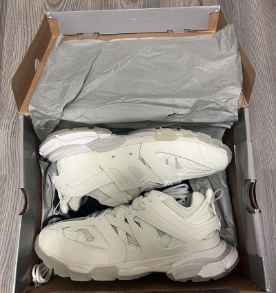 All White Glow in the Dark Balenciaga Track Runners