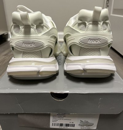 All White Glow in the Dark Balenciaga Track Runners