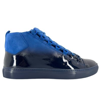 Arena Sneaker High Patent Leather Suede Blue