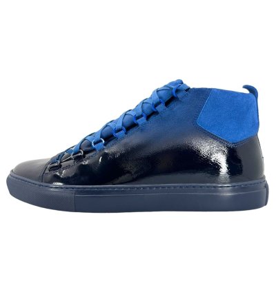 Arena Sneaker High Patent Leather Suede Blue