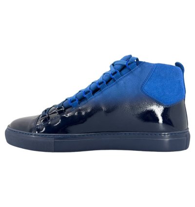 Arena Sneaker High Patent Leather Suede Blue