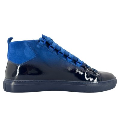 Arena Sneaker High Patent Leather Suede Blue