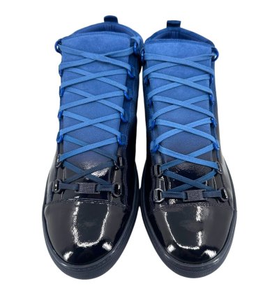 Arena Sneaker High Patent Leather Suede Blue
