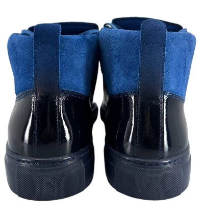 Arena Sneaker High Patent Leather Suede Blue
