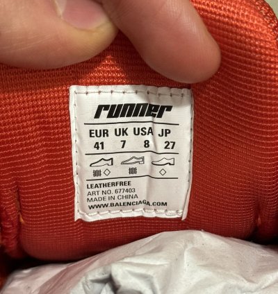 Balenciaga  41 Red Reconstructed Runner